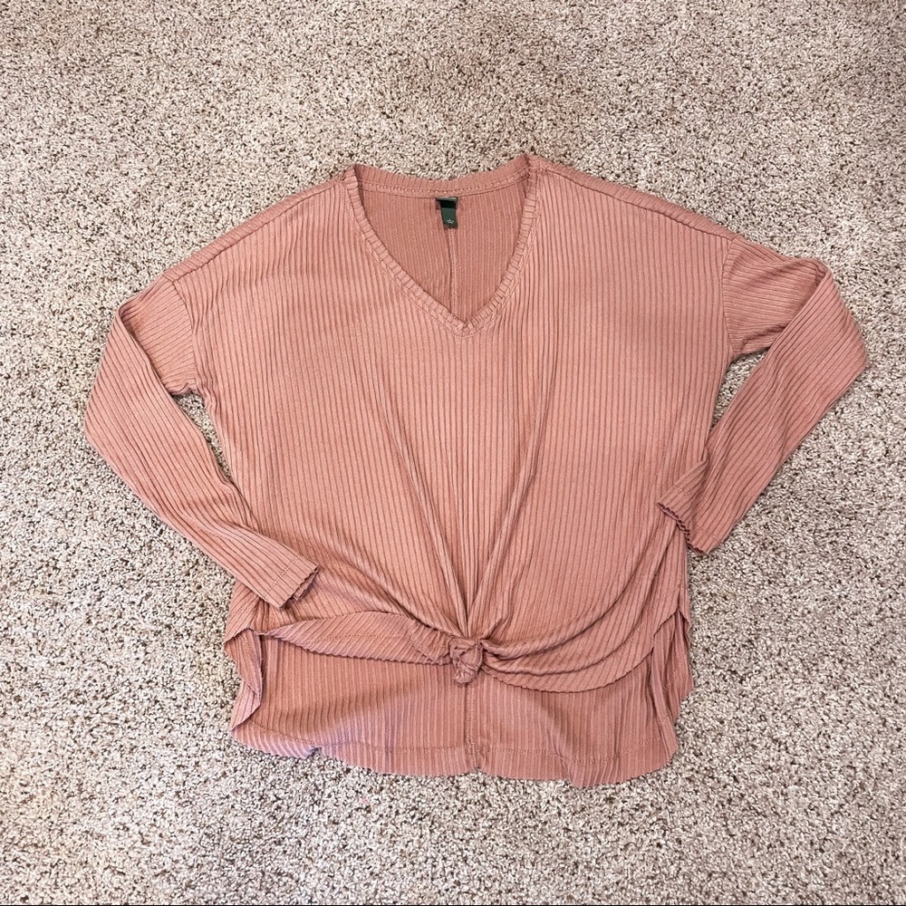Wild Fable Ribbed Long Sleeve V-Neck